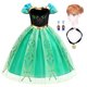 thumbnail image 1 of Vestidos de Anna para niños, vestido de princesa, disfraz de Cosplay para niña, ropa de verano para Halloween, cumpleaños, Carnaval, bata de fiesta, 1 of 4