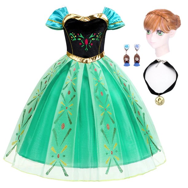 Vestidos de Anna para niños, vestido de princesa, disfraz de Cosplay para niña, ropa de verano para Halloween, cumpleaños, Carnaval, bata de fiesta