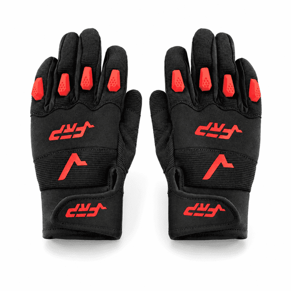 FRP Mini Bike Riding Gloves, Touchscreen Dirt Bike & ATV Motorcycle Gloves with Anti-Slip Palm, Protective Knuckle Design, Full Finger Off-Road Gloves, Black/Red