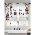 thumbnail image 2 of Bird Houses Sheer Curtains 2 Panels Set Sparrows Home Sweet Branch Star White Wood Grain Sheer Window Curtains Light Filtering Rod Pocket Voile Drapes for Bedroom Living Room 52"x45", 2 of 8