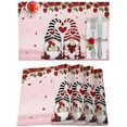thumbnail image 2 of Valentines Placemats Gnome Heart Red Roses Valentines Day Place Mats for Dining Room Love Stripes Washable Table Mats for Kitchen Dining Decorations Set of 6, 2 of 6