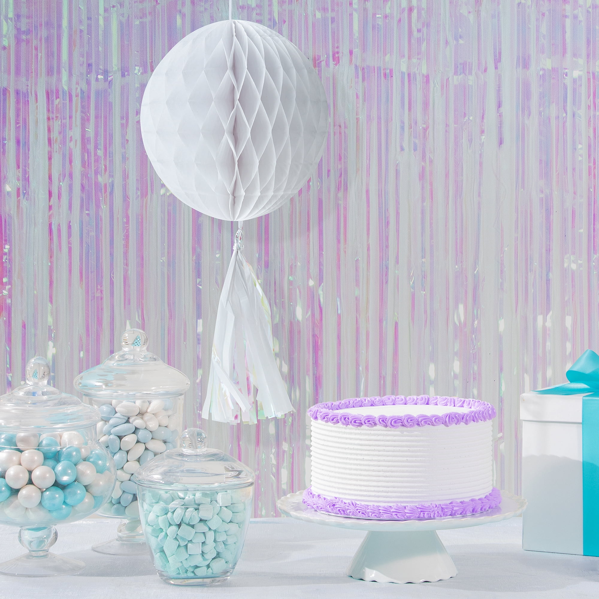White Tissue Honeycomb Ball Decoration by Way to Celebrate