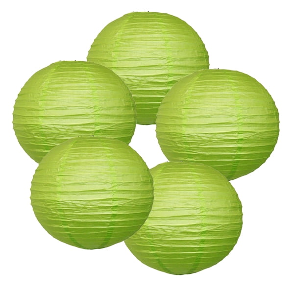 green paper lanterns