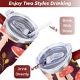 thumbnail image 5 of Mushroom 40 Oz Tumbler with Handle Lid and Straw, Stainless Steel Double Walled Vacuum Insulated Cup, Cute Anniversary Wedding Birthday Gifts Tumbler for Women Men Friends Outdoor Indoor, 5 of 7