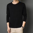 thumbnail image 1 of Mens Casual Slim Crew Neck Pullover Long Sleeve Muscle Tee T-Shirt Tops Blouse, 1 of 8