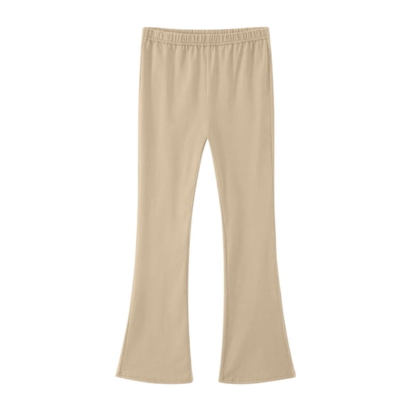 Tiijoy Toddler Girls High Waist Stretch Flared Pants Casual Cotton Trousers, Sizes 3-13