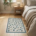 thumbnail image 3 of ODIKA 2'x3' Blue Beige Mineral Waves and Dots Design Washable Accent Rug Modern Abstract Pattern with Geometric Flow for Bedroom, Nursery, RV, Pet Friendly, Bedside Mat, 3 of 7