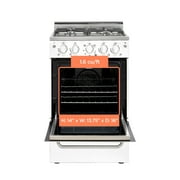 Prestige 20 in. 1.6 cu. ft. Gas Range with Convection Oven and Sealed Burners in Marshmallow White