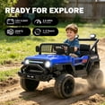 thumbnail image 3 of Xuanlur 12V Ride on Electric Truck Car for Kids, Kids Electric Vehicles w/Remote Control, Bluetooth Music, Horn, 3 Speeds, 3.5 Mph Max Speed, Soft Start, Ride on Car Toy for Toddler Kid (Blue), 3 of 7