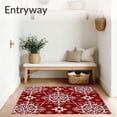thumbnail image 3 of ODIKA 5'x7' Machine Washable Non-Slip Area Rug, Snowflake Doormat Holiday Entrance Festive Winter High Traffic Rug, Red, 642022, 3 of 7