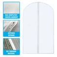 thumbnail image 3 of Nvzi 5 piezas de bolsa para ropa con cremallera, funda transparente para abrigos, vestidos, chaquetas, 24 x 56 pulgadas, color blanco, 3 of 4