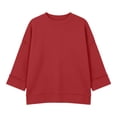 thumbnail image 6 of cocolona 3/4 Sleeve Sweatshirts for Women Loose Fit Crew Neck Casual Solid Color Fall Pullover Tops, 6 of 7
