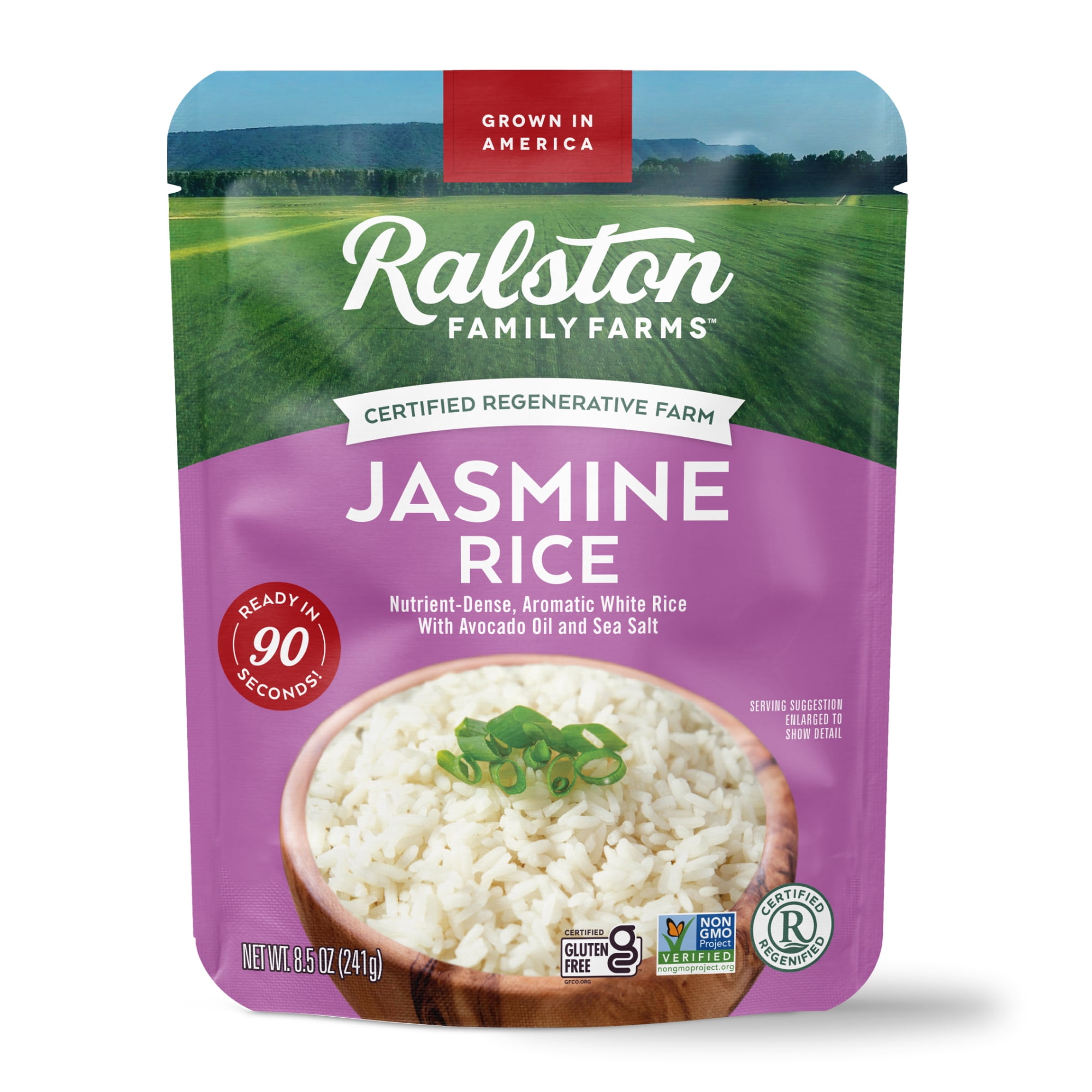 Ralston Family Farms Jasmine Rice, 8.5 OZ, Ready in 90 Seconds, 6 Pack