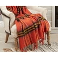 thumbnail image 2 of Fennco Styles Fall Plaid Modern Tassel Throw Blanket 50" W x 60" L - Orange Blanket for Bed, Couch, Sofa, Home Décor, Ideas, 2 of 2