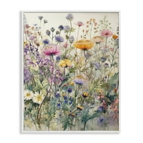 Stupell Industries Mixed Wild Flowers Plants & Flowers Painting White Framed Art Print Wall Art, 11 x 14