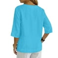 thumbnail image 5 of Womens Plus Tops Casual Fashion Solid Short Sleeve Button Shirt Loose T-shirt Blouse, 5 of 9