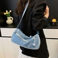 thumbnail image 4 of Spencer Shoulder Bag for Women Retro Hobo Handbags Tote Satchels Trendy Lightweight Denim Purse, Blue, 4 of 10