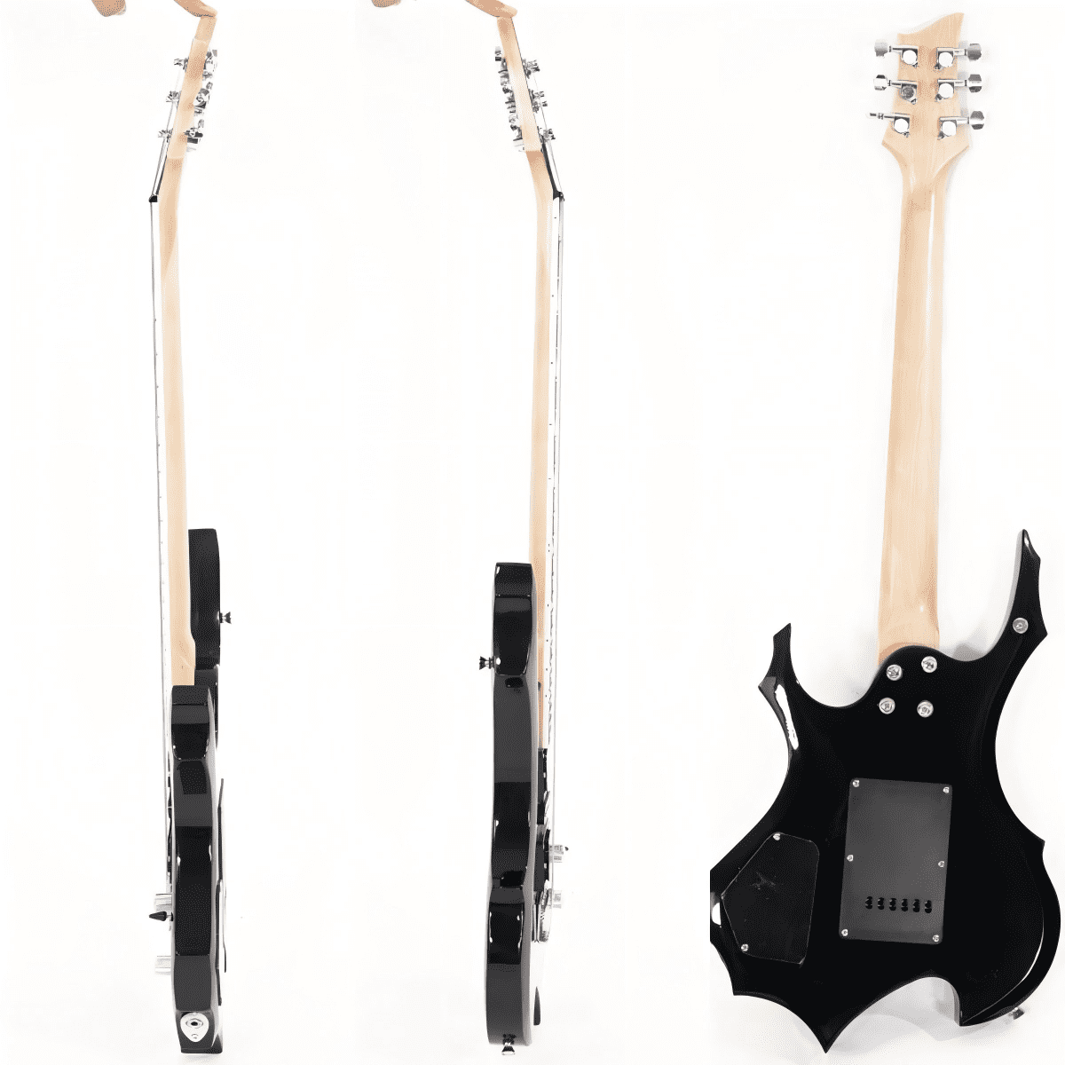 36-inch HSH Pickup Electric Guitar Beginner Guitar Set with 20W Amplifier, Rosewood Fingerboard, 5 Way Switch, Burning Fire Design (Black)