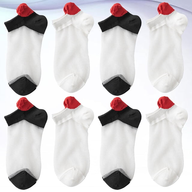 LOLIPPYY 4 Pairs Ultra Thin Socks Comfortable To Wear Casual Style For Women With Transparent Design