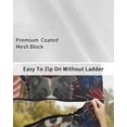 thumbnail image 6 of 4th of July RV Awning Sun Shade Screen 9'X15.3' Patriotic Dog Cat Mesh Sunscreen Red White and Blue Star Fireworks Awning Shade Screen with Zipper UV Blocker Completed Kits for RV Motorhome Camper, 6 of 7