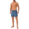 thumbnail image 2 of Pantalones cortos de cuadros para hombres con cinturilla elástica clásica Inspire Chic para el Día del Padre 30 Navy, 2 of 6
