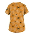 thumbnail image 3 of Hauts pour Femmes Liquidation Hauts pour Femmes Femmes Grande Taille Manches Courtes Col en V Blouse à Imprimé Chandail à Enfiler Hauts Chemise Bleu TG, 3 of 3