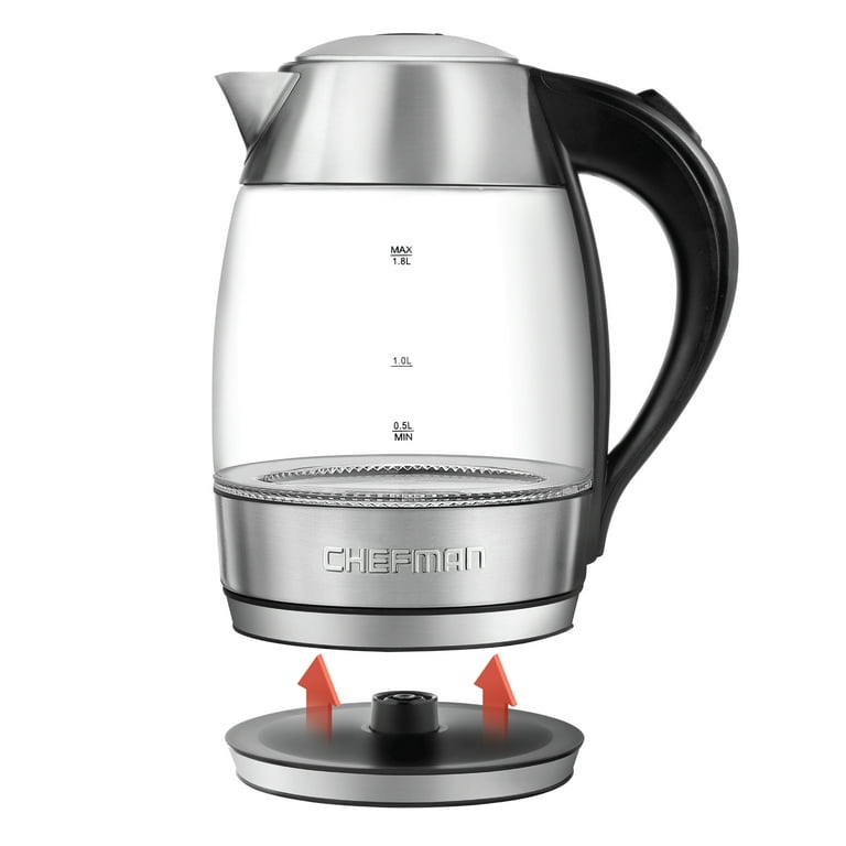 Chefman Electric Glass Kettle, Fast Boiling Water Heater