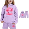thumbnail image 3 of Kids Tracksuit Athletic Sweatsuits Sets,2PC Long Sleeve Purple Tracksuit Pullover Hoodie Jogger Set Winter Clothes Hoodie Set 5-6 Yeats Cute&nbsp;Boys Girls&nbsp;Clothing, 3 of 6