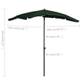 thumbnail image 4 of vidaXL Garden Parasol with Pole 200x130 cm Green, 4 of 4