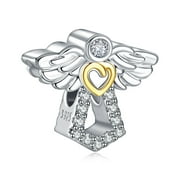 925 Sterling Silver Charm for Bracelets Angel Wing Love Bead Charms Women Girl Bracelet Charm Gifts