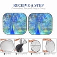 thumbnail image 4 of Lsque Peacock 2 PCS Windshield Sun Shade | CarFoldable Window Covers | Car Accessories Reflect UV for Universal Cars SUV Truck | Small, 4 of 7
