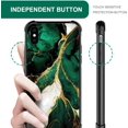thumbnail image 3 of Compatible with iPhone XR Case，Design Pattern Back Bumper Anti Scratch Reinforced Corners Soft TPU Caver, Cases for Men Women-Luxury Green Gold Marble, 3 of 6