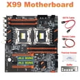 thumbnail image 2 of Placa Base de CPU Dual X99 + Cable SATA + Cable de Interruptor + Deflector + Grasa TéRmica LGA 2011 DDR4 Compatible con Placa Base de CPU 2011-V3, 2 of 5