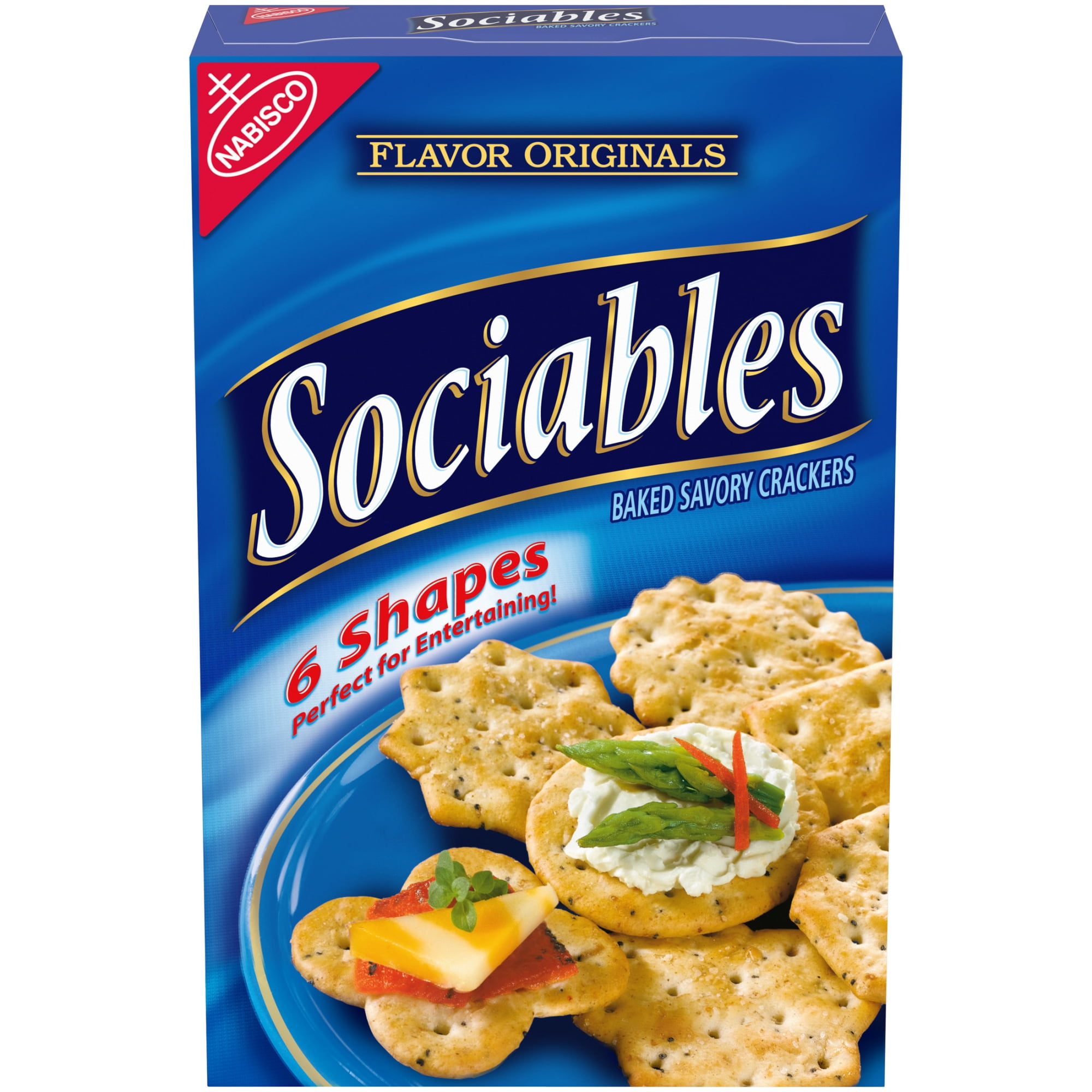 Flavor Originals Sociables Baked Savory Crackers, Party Snacks, 7.5 oz