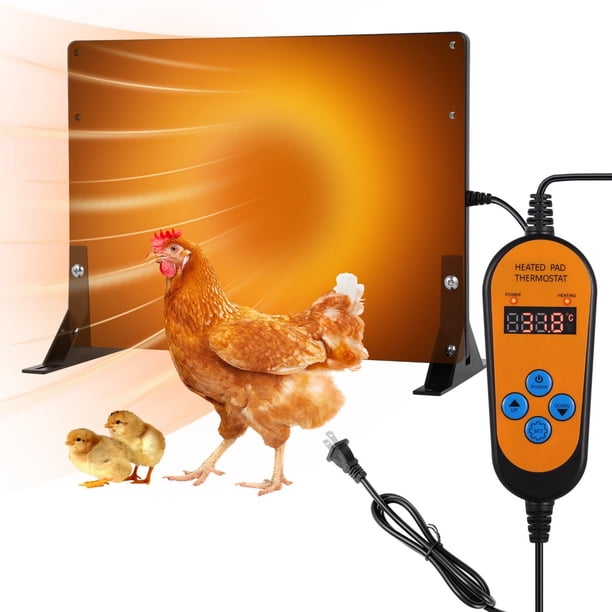 Calentador digital LED para gallinero, panel de calor radiante de 120 W, calentador de aves de corral de temperatura constante, calentador de invierno para pollos, 4 formas de uso, calentador interior