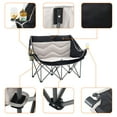 thumbnail image 3 of Spacious Double Camping Chair with Wine Glass Holders, Padded Loveseat, and Carry Bag for Beach, Lawn, and Camping, 3 of 8