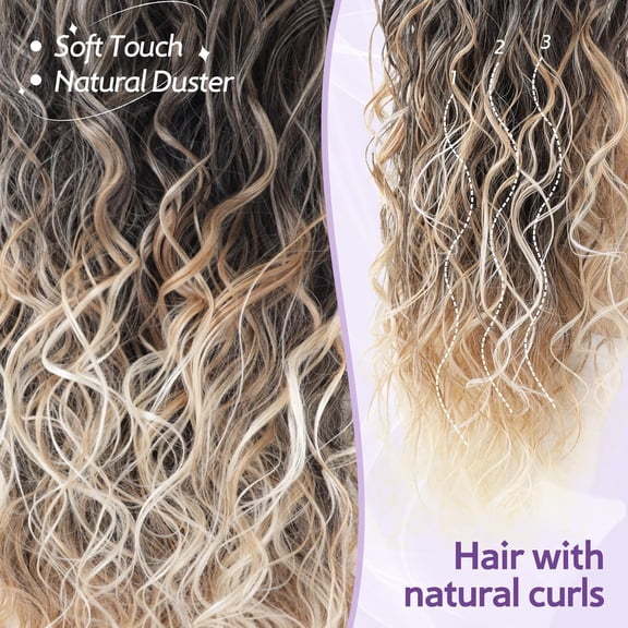 FGERFE-Fashion Icon Curly Wavy Ponytail Extension Clip In Wave Real Hair Black Ponytail Drawstring Clip On Extensions Hair Body Thick Weave Fake Pony tails Synthetic Hairpiece for Women 26 Inch