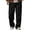 Black., variant on Men's Fall Winter Loose Corduroy Pants,Solid Color Wide Wale Full Length Drawstring Elastic Waist Functional Side Pockets Thick Soft Fabric