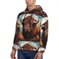 thumbnail image 3 of Sikiie Oil Painting Style Iceberg Yak Men's Hoodie, Essentials Hoodie, Sweatshirt, Pullover Hooded Sweatshirt for Men-Small, 3 of 7