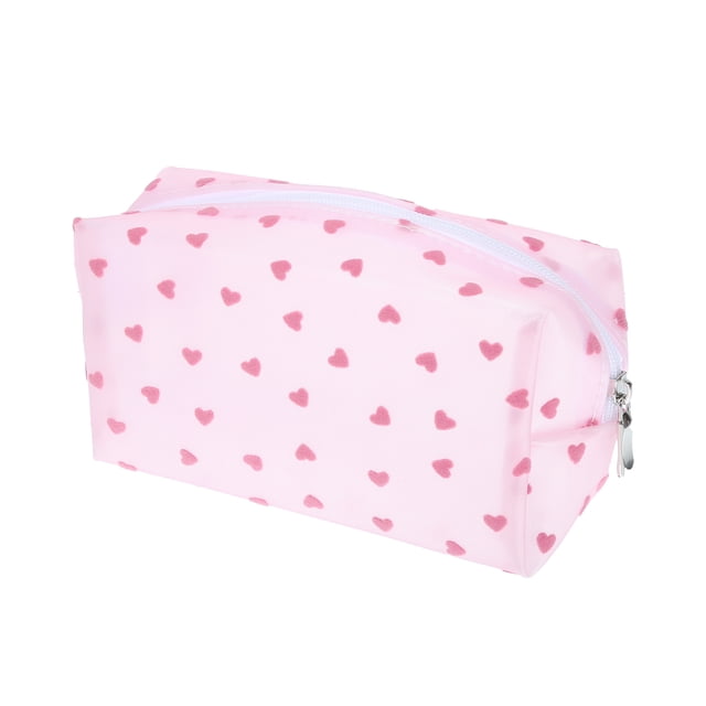 1 Pc Bolsa de Cosméticos en Forma de Corazón para Mujeres, Duradera, para Vacaciones y Actividades al Aire Libre, Gimnasio, EVA, Rosa Rojo
