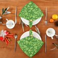 thumbnail image 2 of Iauyy Satin Napkins Set of 4- Floral- Green DIY Printing Decoration Cloth Napkin- Easy Care for Home/Party, 2 of 8