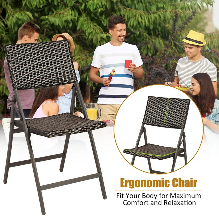 Folding rattan patio online chairs