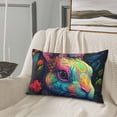thumbnail image 5 of Sikiie Colorful Patterned Rabbit Print Plush Pillow Cover, Wrinkle-proof and Stain-resistant Pillow Protector without Pillow Core, Home Decoration-16"x24", 5 of 6