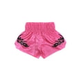 thumbnail image 4 of Haitryli Kids Boys Muay Thai Shorts Martial Arts MMA Kickboxing Shorts Youth Boxing Shorts Metallic A Pink S, 4 of 5
