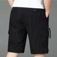 thumbnail image 5 of hotojiny Cargo Shorts for Men Summer Hiking Short Pants with Multi Pockets Elastic Waist Knee Length Big and Tall Bermuda Shorts, 5 of 5