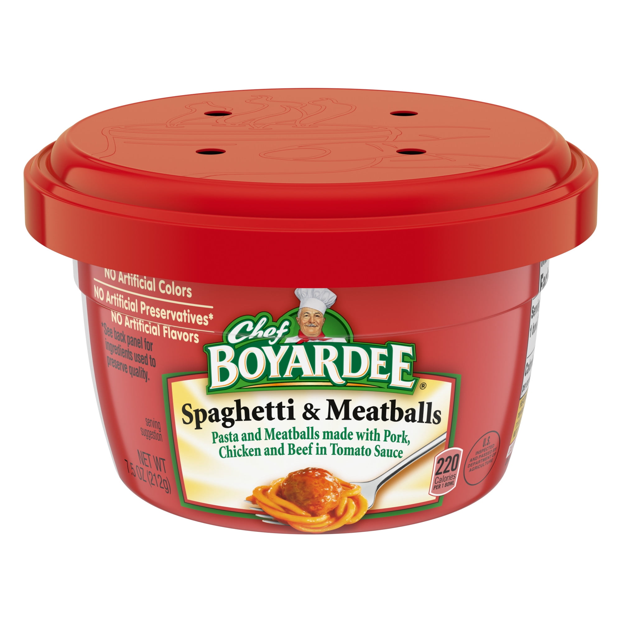 (12 pack) Chef Boyardee Spaghetti and Meatballs in Tomato Sauce, Microwavable Meal, 7.5 oz. Bowl