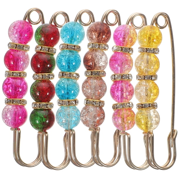 6pcs broches de moda suéter clips broches broches para mujer broche perla alfileres