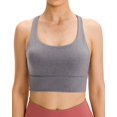 thumbnail image 2 of SURJDE Women's Strappy Sports Bra Medium Support Workout Training Top, 2 of 6