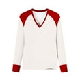 thumbnail image 5 of Wlynlyn Long Sleeve Shirts for Women Casual V Neck Color Block Tunic Tops Loose Fitted Cozy Soft T-Shirts, 5 of 7