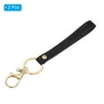 thumbnail image 3 of Uxcell PU Leather Keychain,  Key Holder Keyring with Metal Key Ring Anti Lost Lobster Clasp for Men Women,Black, 2 Pack, 3 of 6